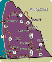 Map of BC Kootenay Rockies, British Columbia, Canada