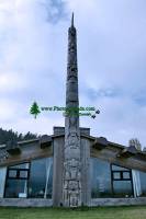 Highlight for Album: Bill Reid Totem Pole Photos, Skidegate, Queen Charlotte Islanda, Haida Gwaii, British Columbia Stock Photos