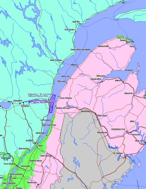 Map of Forillon National Park Canada Location