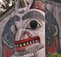 Haida Totem Pole Photos, Old Massett, Skidegate, Queen Charlotte Islands, Haida Gwaii, British Columbia, Canada CM11-06