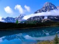 Highlight for Album: Mount Chephren Photo, Lower Waterfowl Lake, Icefields Parkway Photos, Jasper National Park of Canada Photos, Alberta, Canada, Canadian Rockies, Canadian National Parks Stock Photos
