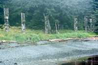 Ninstints Haida Village Remains, Anthony Island, Sgang Gwaay, UNESCO World Heritage Site, Gwaii Haanas National Park Reserve, Haida Gwaii, British Columbia, Canada CM11-03
