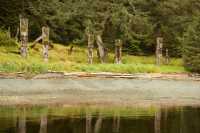 Ninstints Haida Village Remains, Anthony Island, Sgang Gwaay, UNESCO World Heritage Site, Gwaii Haanas National Park Reserve, Haida Gwaii, British Columbia, Canada CM11-02