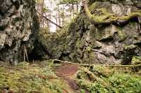 Ninstints Burial Cave, Sgang Gwaay, UNESCO World Heritage Site, Gwaii Haanas National Park Reserve,Haida Gwaii, British Columbia, Canada CM11-10