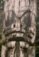 Ninstints Totem Pole, Sgang Gwaay, UNESCO World Heritage Site, Gwaii Haanas National Park Reserve, Haida Gwaii, British Columbia, Canada CM11-18