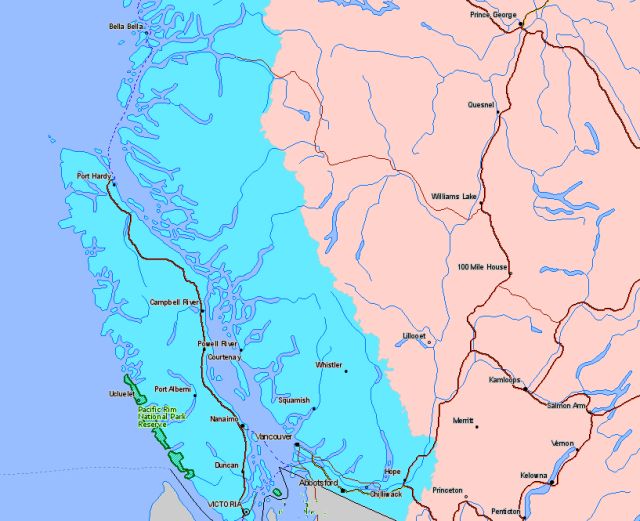 Map of Pacific Rim National Park Canada Location