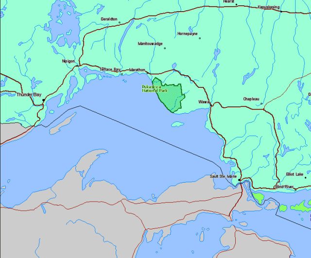 Map of Pukaskwa National Park Canada Location