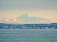 Vancouver and Mt. Baker from BC Ferry, December 2008, British Columbia, Canada CM11-51