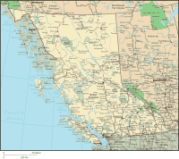 Map of British Columbia, Canada