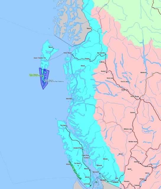 
Map of Gwaii Haanas National Park Canada Location