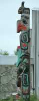 Haida Totem Pole Photos, Old Massett, Chief Matthews School, Skidegate, Queen Charlotte Islands, Haida Gwaii, British Columbia, Canada CM11-03