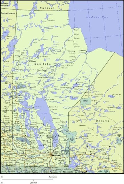 Map of Manitoba, Canada