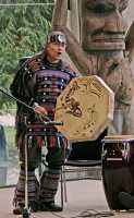 Museum of Anthropology, Great Hall, First Nations Drummer, UBC, British Columbia, Canada CM11-03 