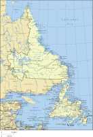 Map of Newfoundland and :abrador, Canada
