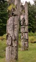 Ninstints Totem Pole, Sgang Gwaay, UNESCO World Heritage Site, Gwaii Haanas National Park Reserve, Haida Gwaii, British Columbia, Canada CM11-22