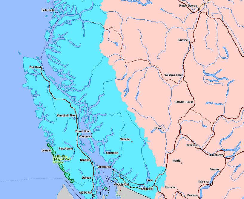 Map of Pacific Rim National Park Canada Location