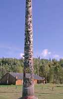 Gitanyow (Kitwanyou)" Hole in the Ice" Totem Pole, Nass Valley, Northern British Columbia, Canada CM11-07