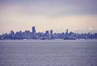 Vancouver and Coast Mountains from BC Ferry, December 2008, British Columbia, Canada CM11-52