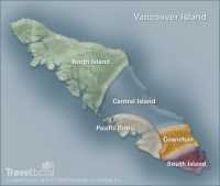 Map of Vancouver Island, British Columbia, Canada